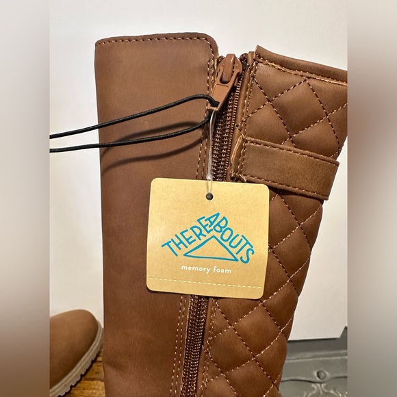 Thereabouts  Lil Hailey Cognac Flat Heel Riding Boots NWT Various Sizes - Picture 4 of 8